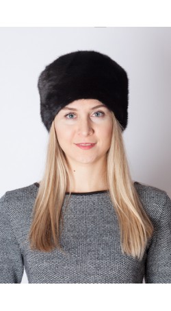 Black mink fur hat